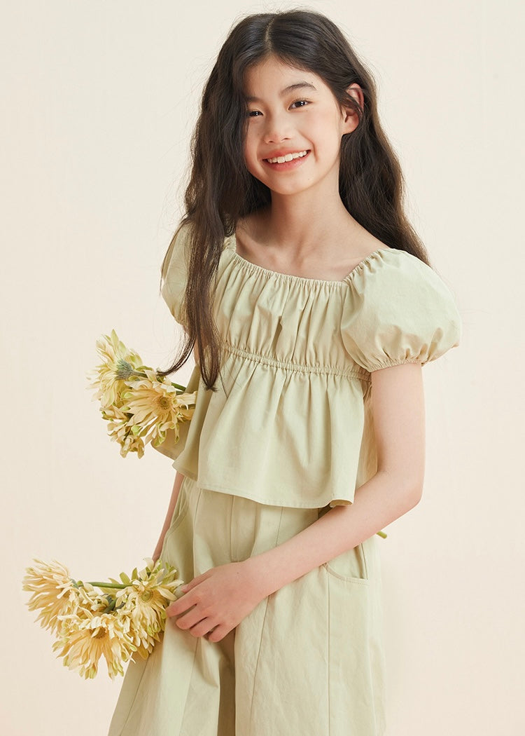 Puff Sleeves Top｜Light Citron