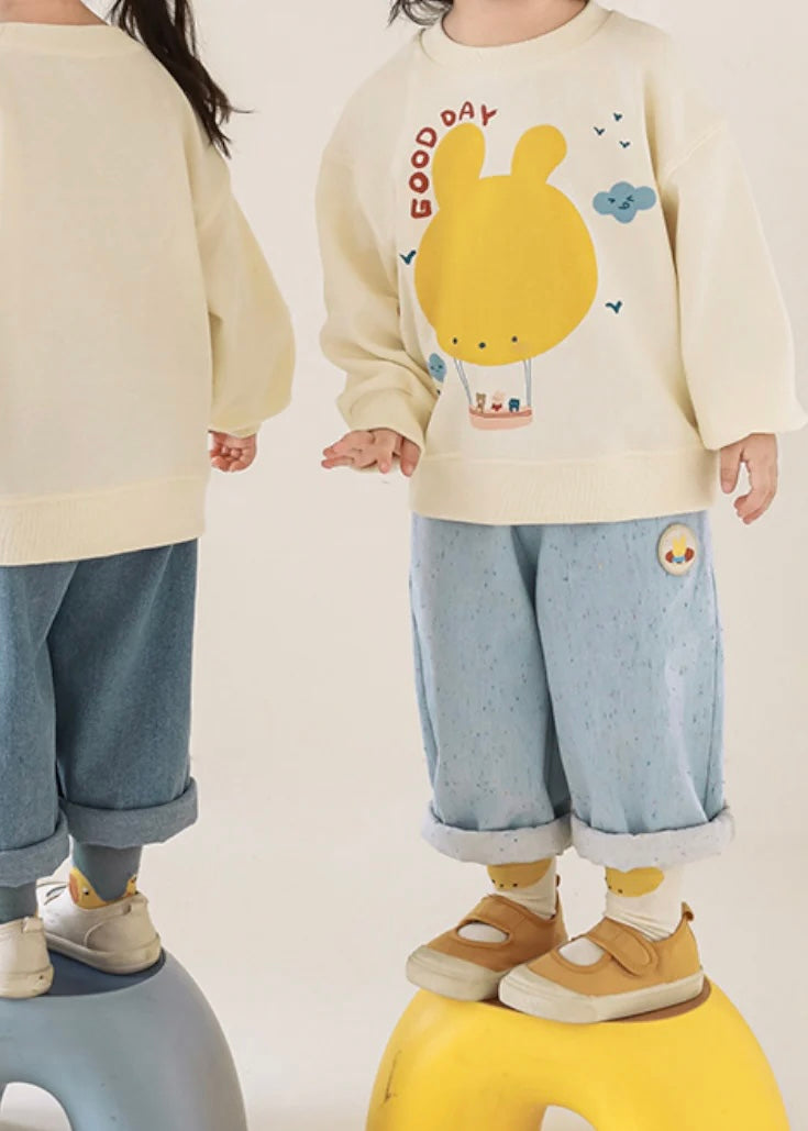 Happy Zoo Pants｜Light Blue