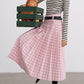 High Waist Pleat Skirt｜Pink