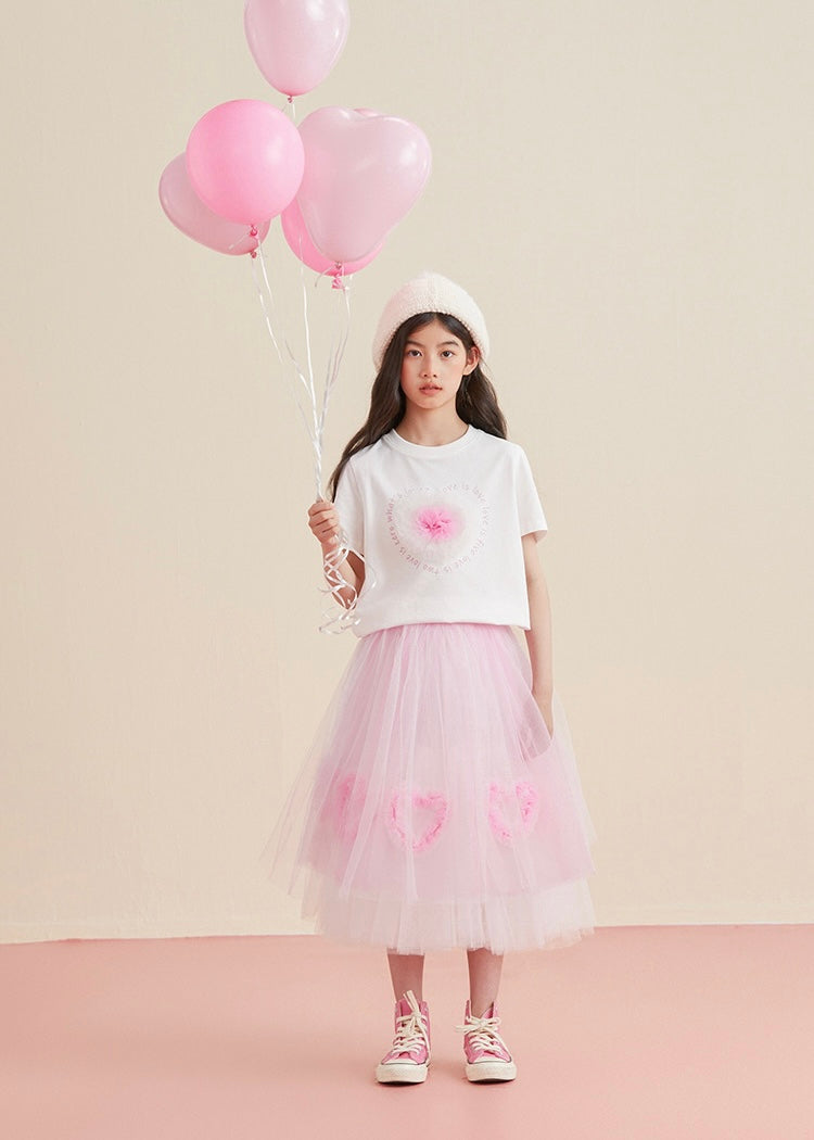 Love Note Tulle Skirt｜Pink