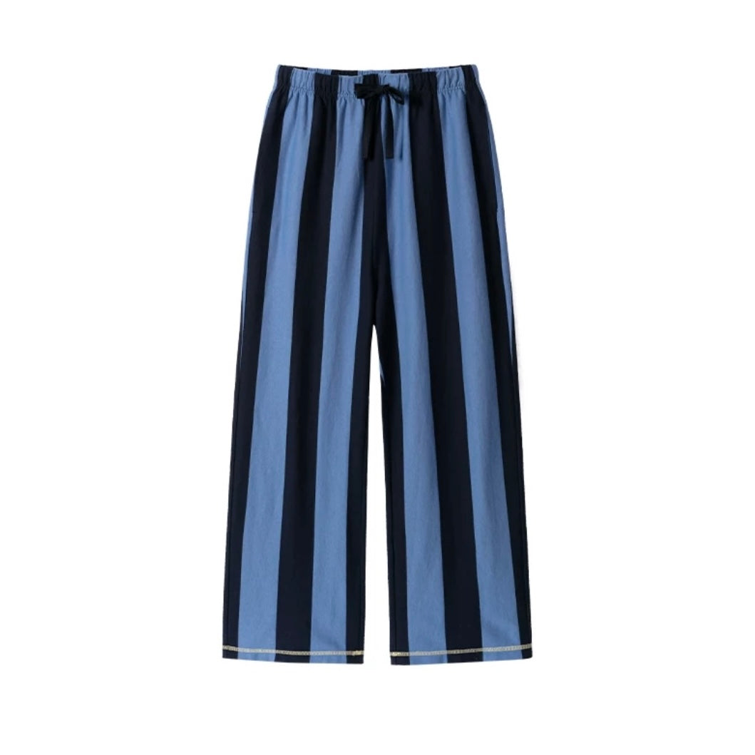 Unisex Stripe Sleepwear｜Navy