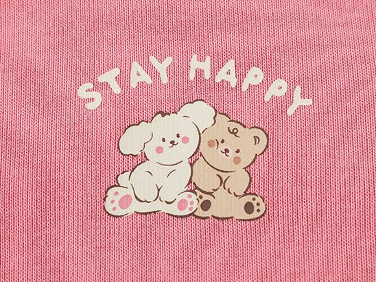 Stay Happy Sweatshirt｜Pink