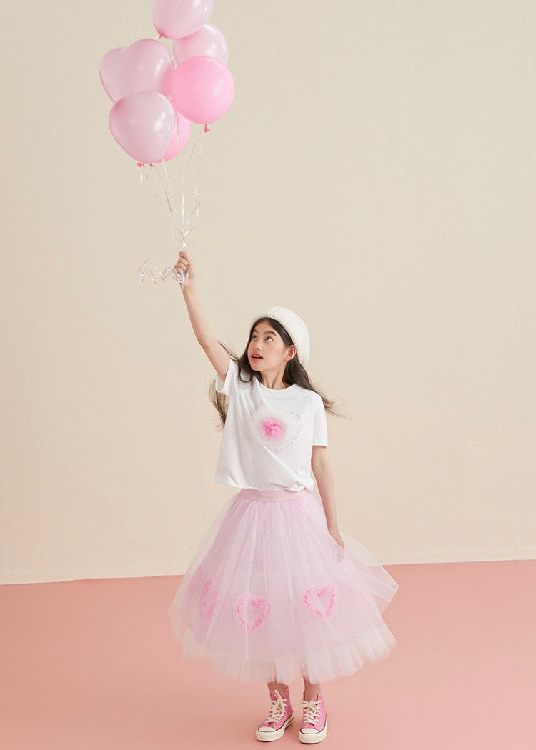 Love Note Tulle Skirt｜Pink