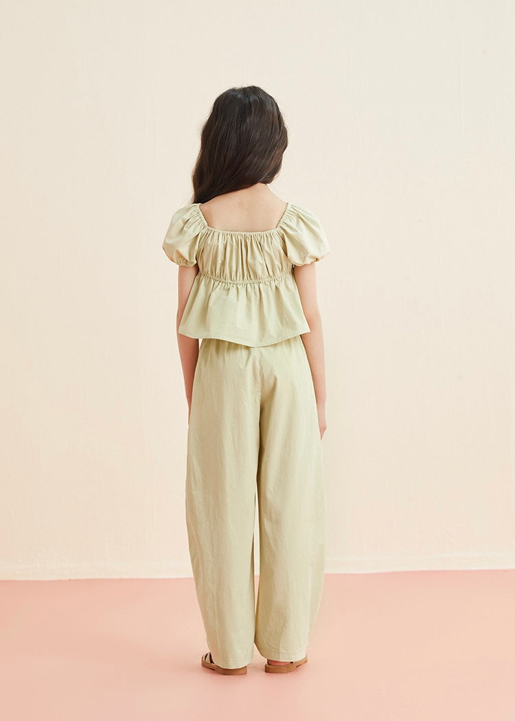 Puff Sleeves Top｜Light Citron