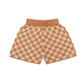 Vintage Check Knit Shorts｜Orange