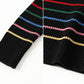 Rainbow Stripe Knit Top｜Black