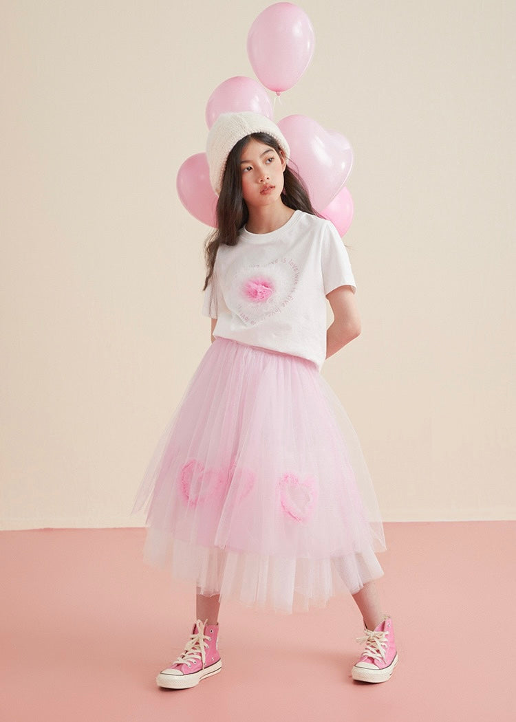 Love Note Tulle Skirt｜Pink