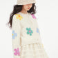 Floral Knit Cardigan｜White