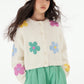 Floral Knit Cardigan｜White