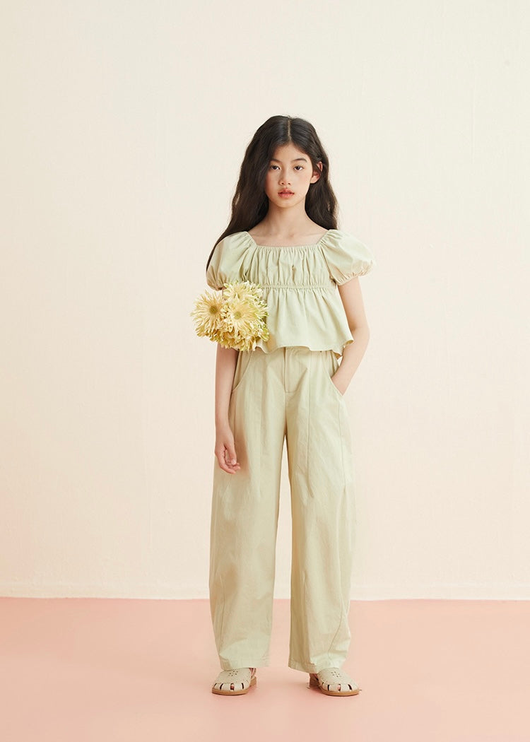 Puff Sleeves Top｜Light Citron