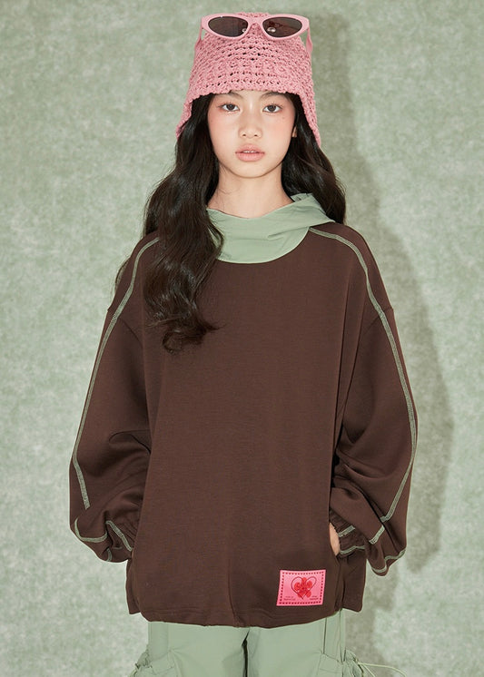 Oversized Hoodie｜Brown