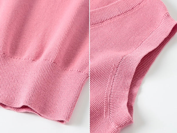 Preppy Knit Vest｜Pink